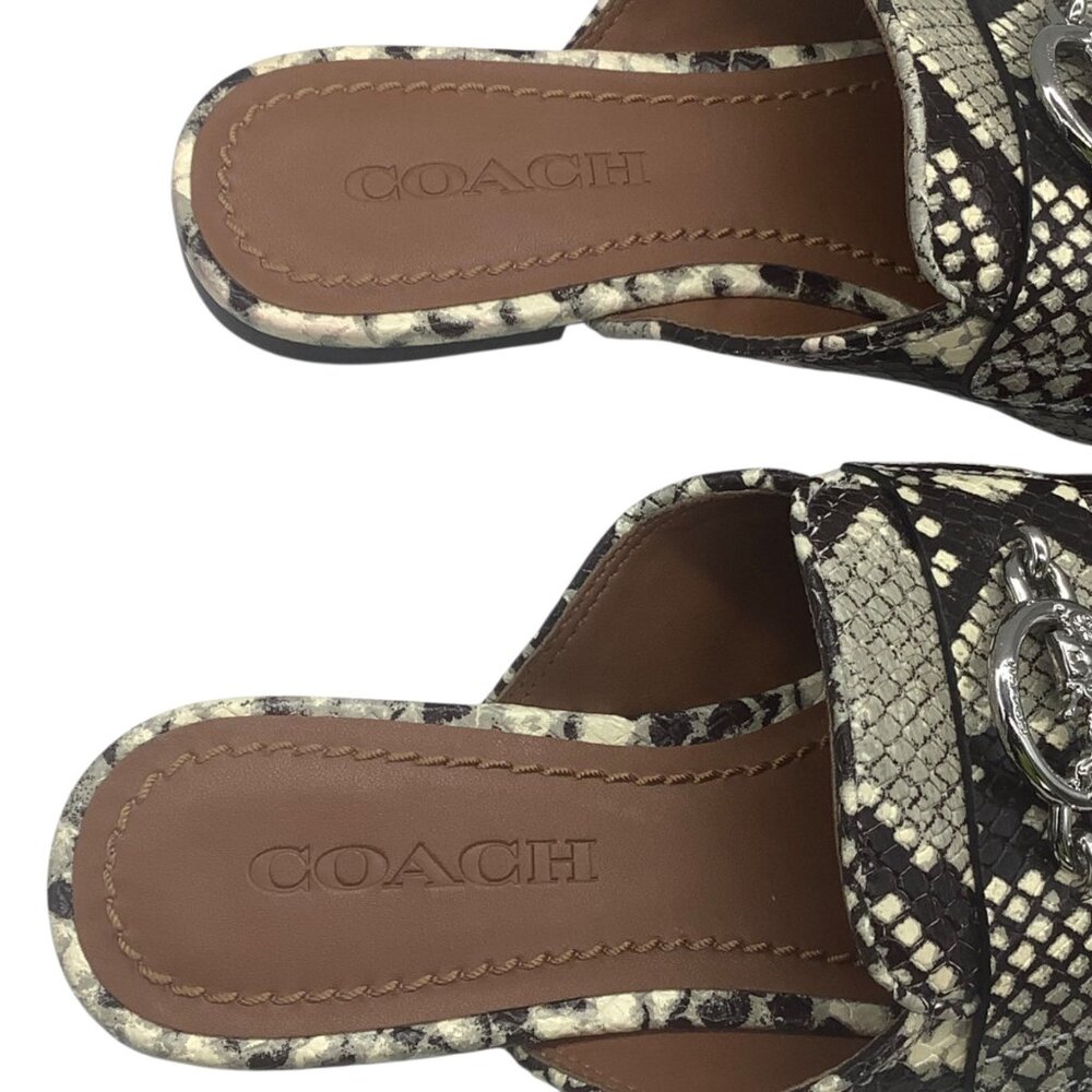 Coach Scotty Python Snake Print Mules Silver Hors… - image 3